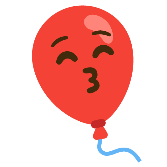 kissing closed eyes balloon