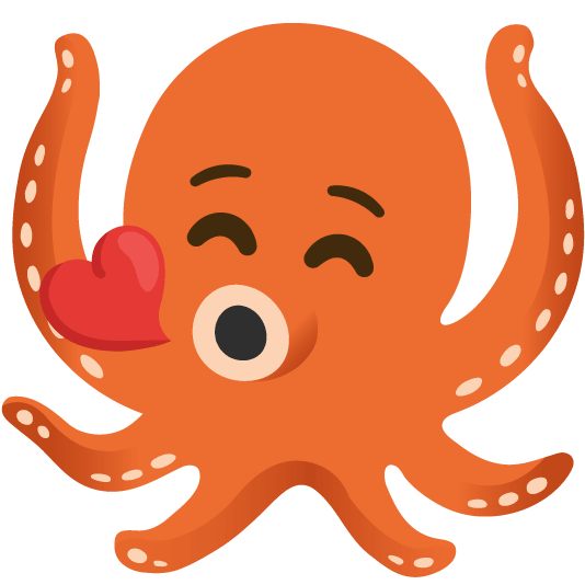 kissing closed eyes octopus