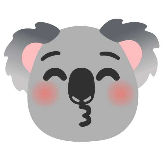 kissing closed eyes koala