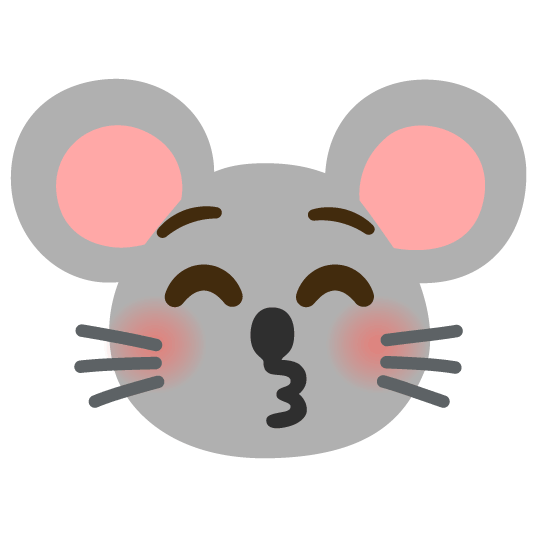 kissing closed eyes mouse