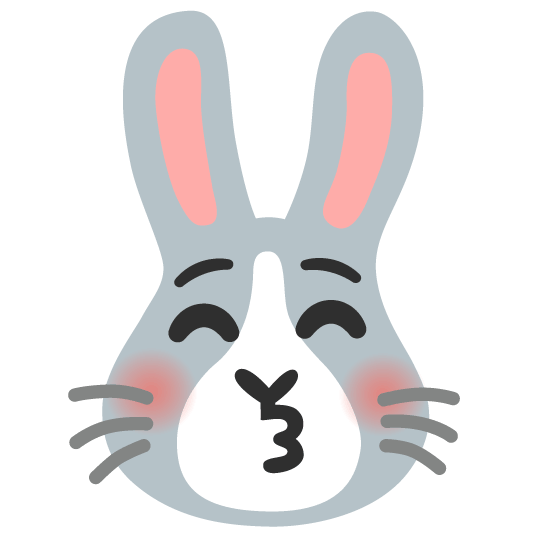 kissing closed eyes rabbit