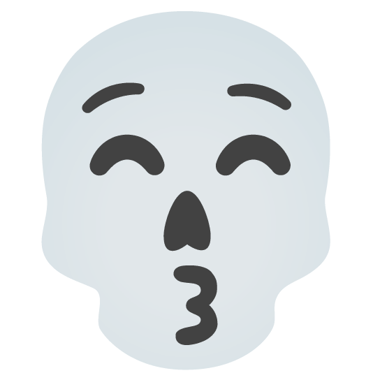 kissing closed eyes skull