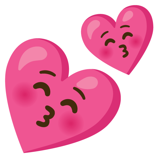 kissing closed eyes two hearts