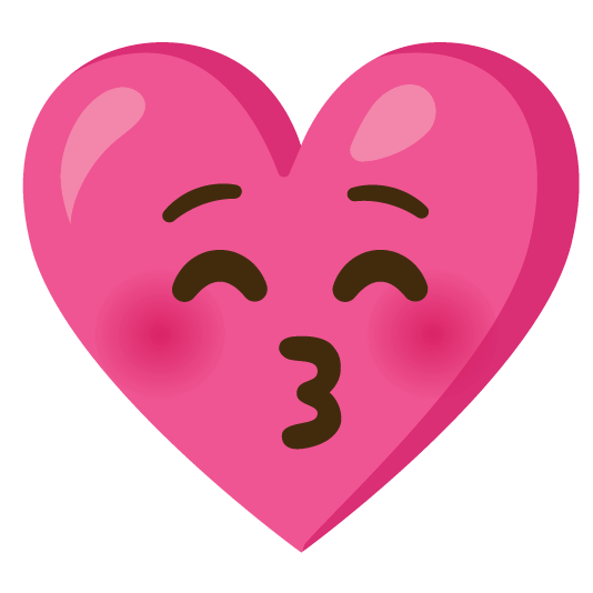 kissing closed eyes gift heart