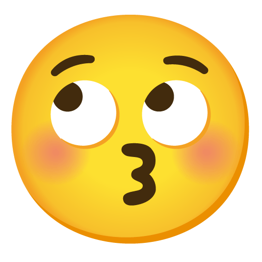 kissing closed eyes face with rolling eyes