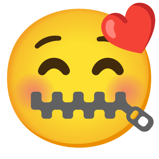 kissing closed eyes zipper mouth face