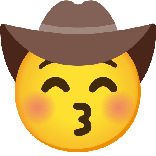 kissing closed eyes face with cowboy hat