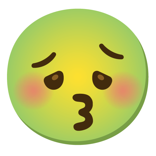 kissing closed eyes nauseated face