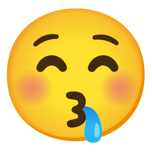 kissing closed eyes drooling face