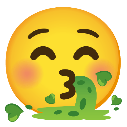 kissing closed eyes face vomiting