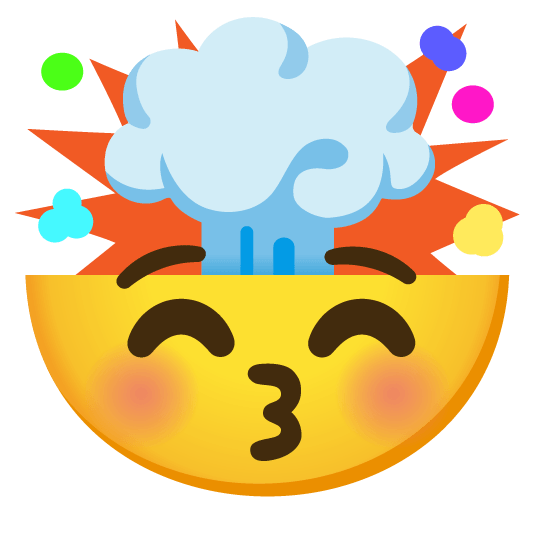 kissing closed eyes exploding head