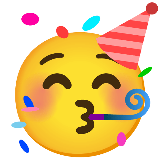 kissing closed eyes partying face