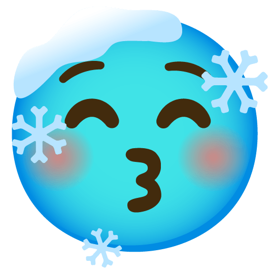 kissing closed eyes cold face