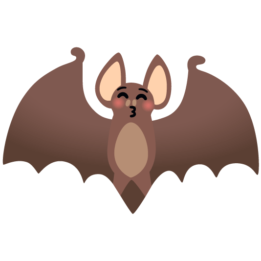 kissing closed eyes bat