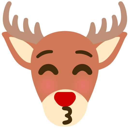 kissing closed eyes deer