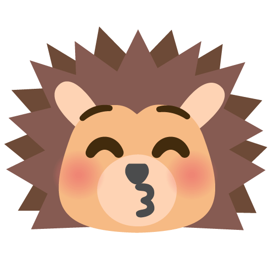 kissing closed eyes hedgehog