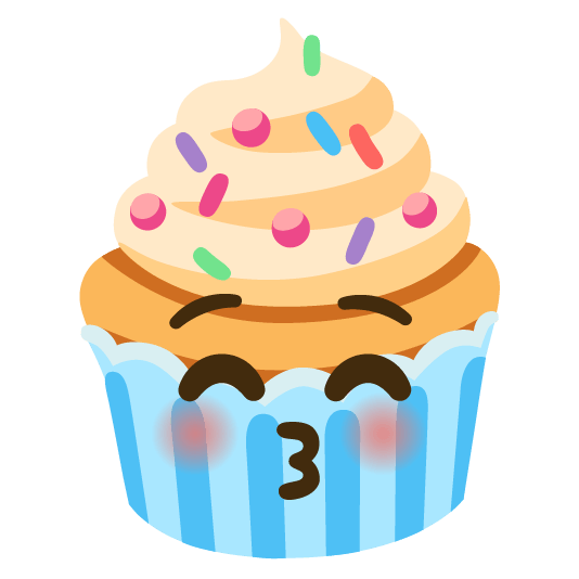 kissing closed eyes cupcake