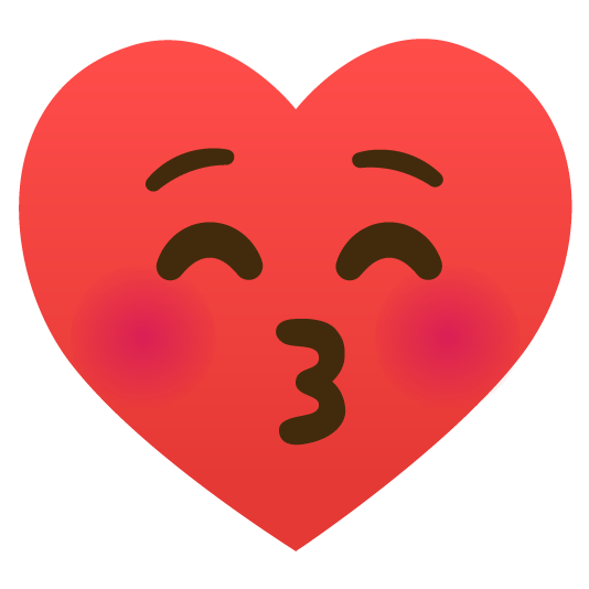 kissing closed eyes hearts