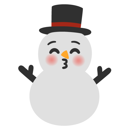 kissing closed eyes snowman without snow