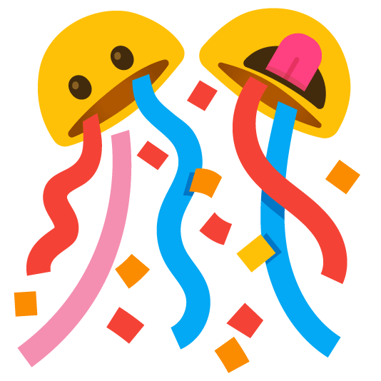 stuck out tongue confetti ball