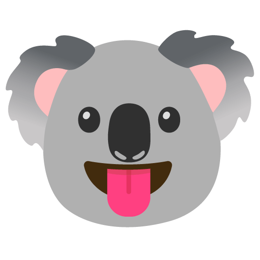 stuck out tongue koala