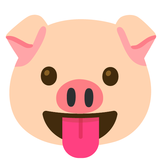 stuck out tongue pig