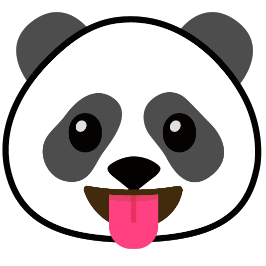 stuck out tongue panda face