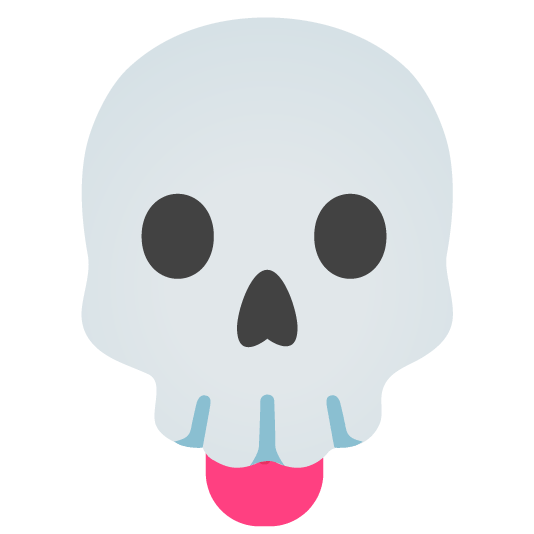 stuck out tongue skull