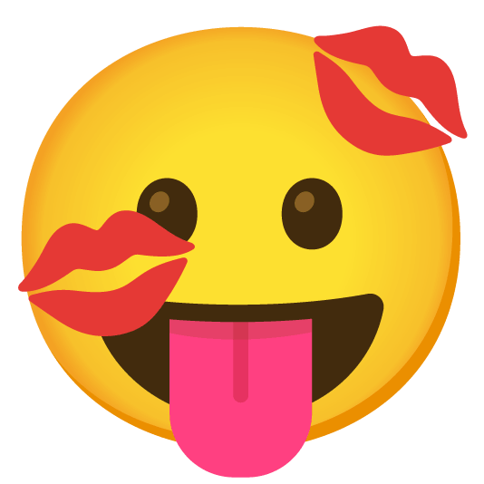 stuck out tongue kiss