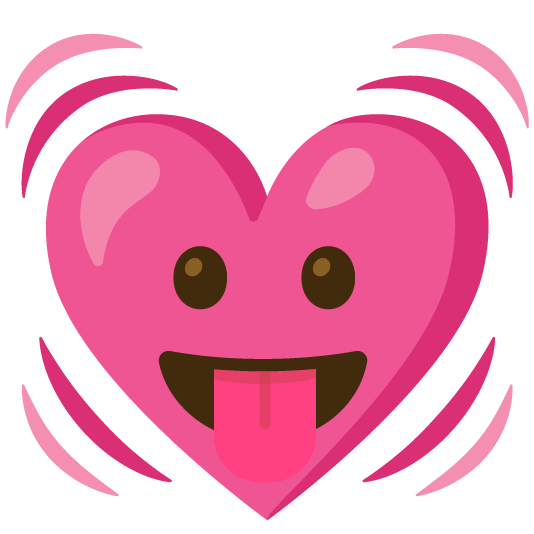 stuck out tongue heartbeat