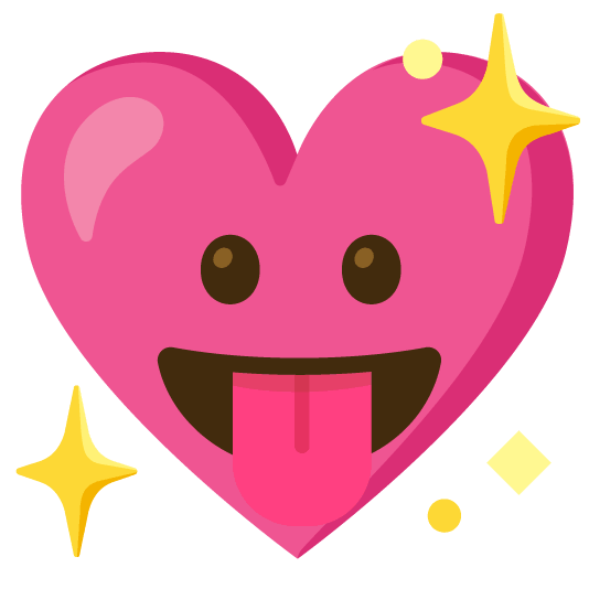 stuck out tongue sparkling heart