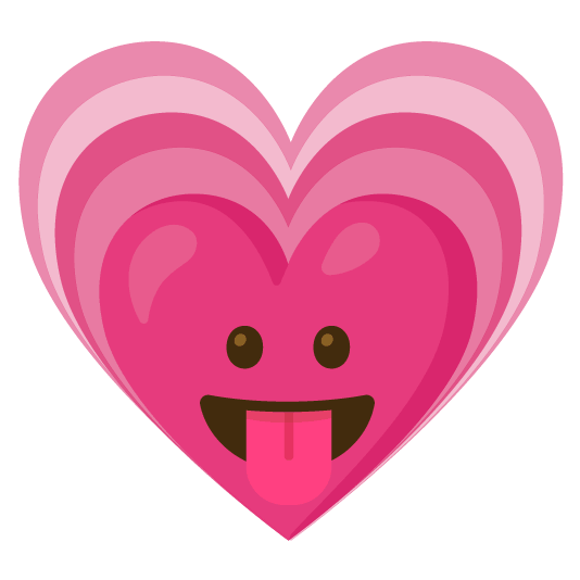 stuck out tongue heartpulse