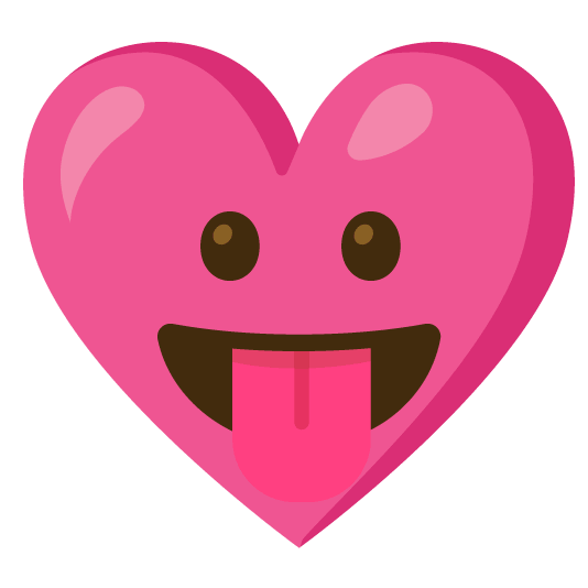 stuck out tongue gift heart