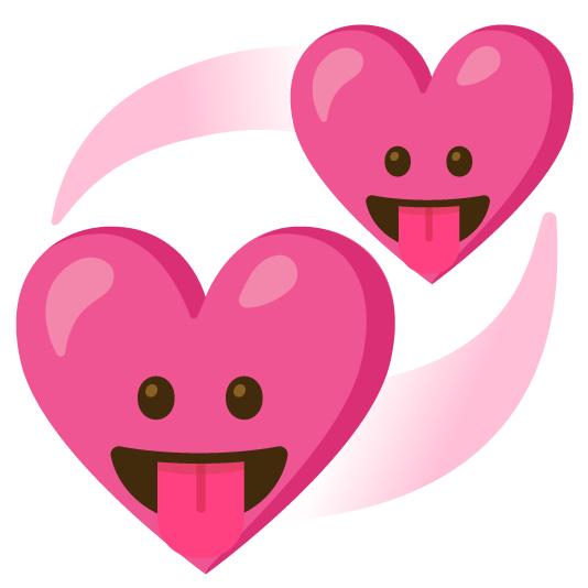 stuck out tongue revolving hearts