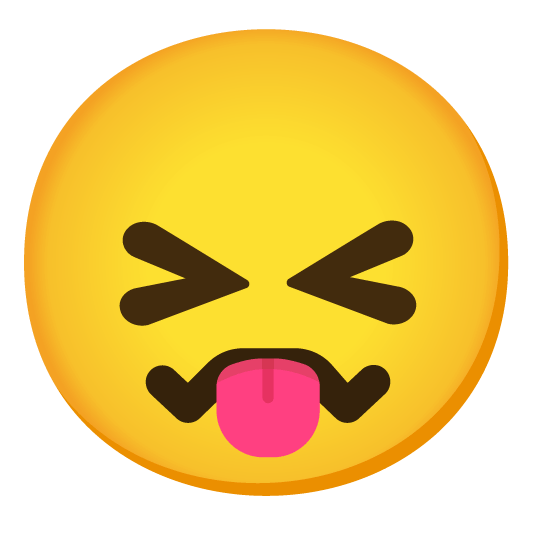 stuck out tongue confounded