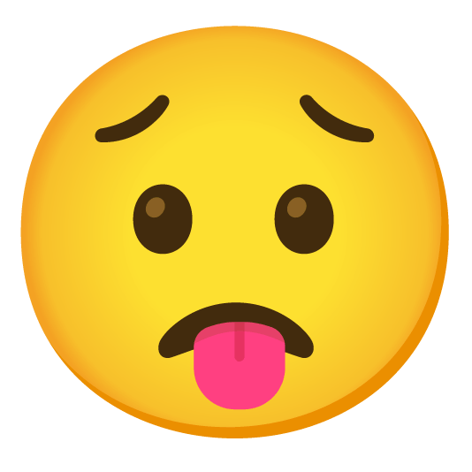 stuck out tongue worried