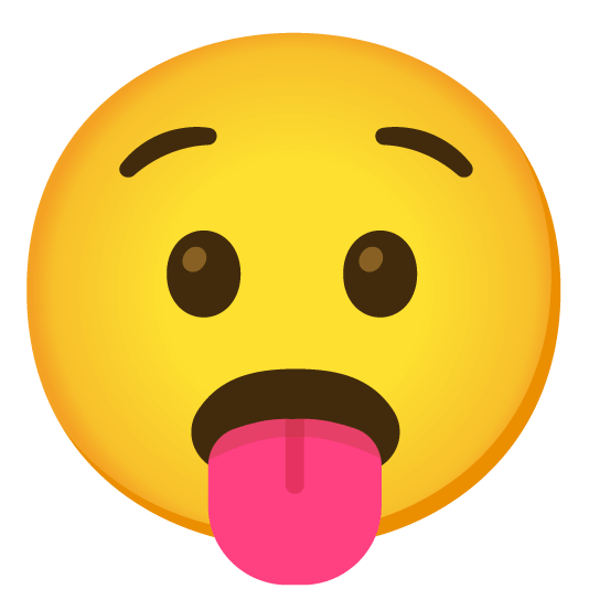 stuck out tongue anguished