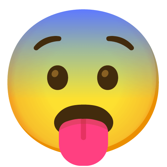 stuck out tongue fearful