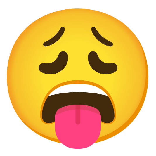 stuck out tongue weary