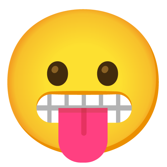 stuck out tongue grimacing
