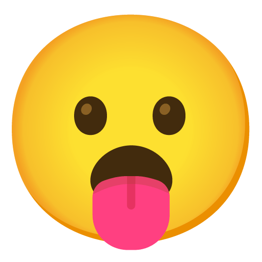 stuck out tongue open mouth