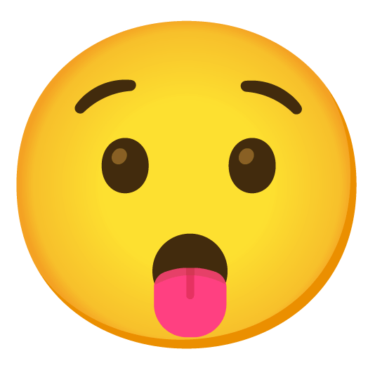 stuck out tongue hushed