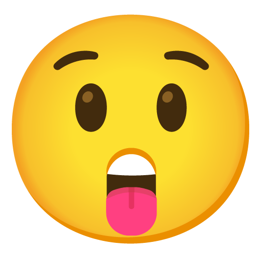 stuck out tongue astonished