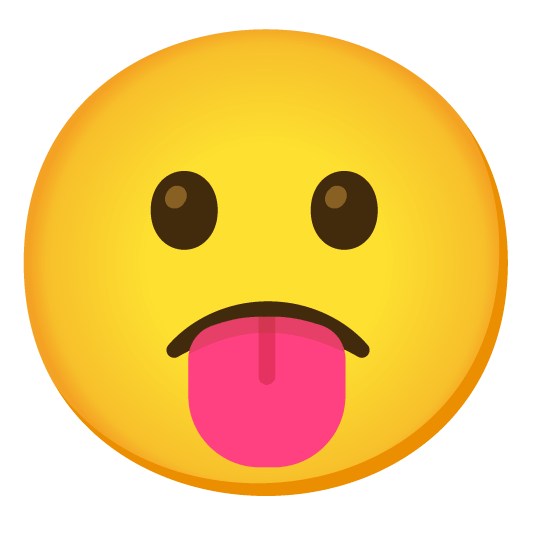 stuck out tongue slightly frowning face