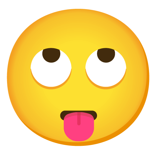 stuck out tongue face with rolling eyes