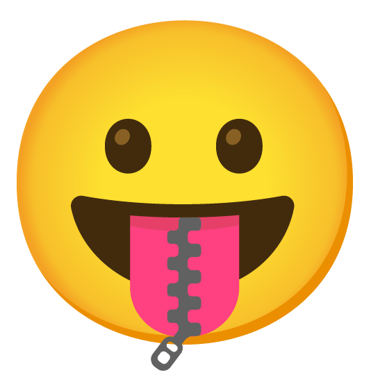stuck out tongue zipper mouth face