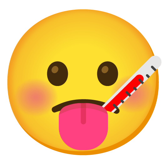 stuck out tongue face with thermometer