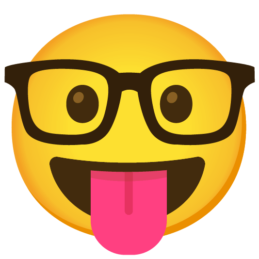 stuck out tongue nerd face