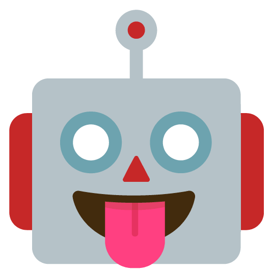 stuck out tongue robot face
