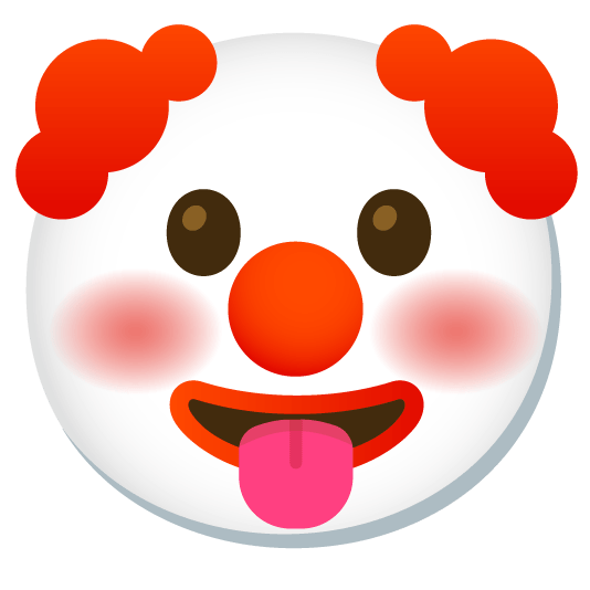 stuck out tongue clown face